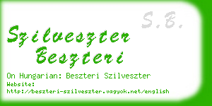 szilveszter beszteri business card